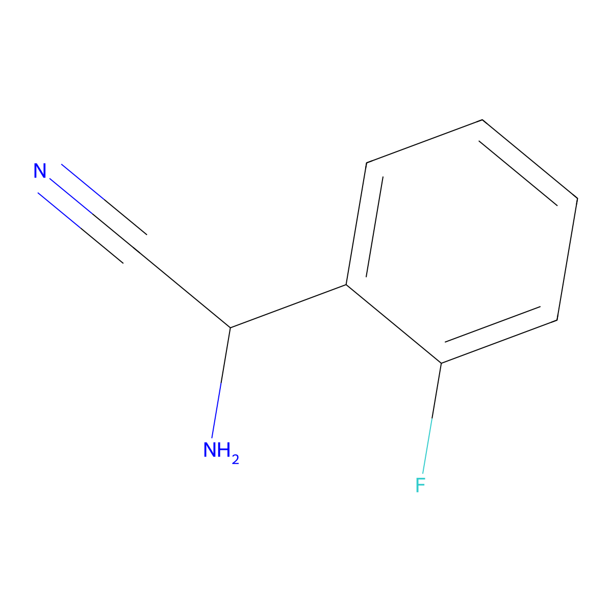 Amino(2-fluorophenyl)acetonitrile molecular structure, CAS 252637-90-4
