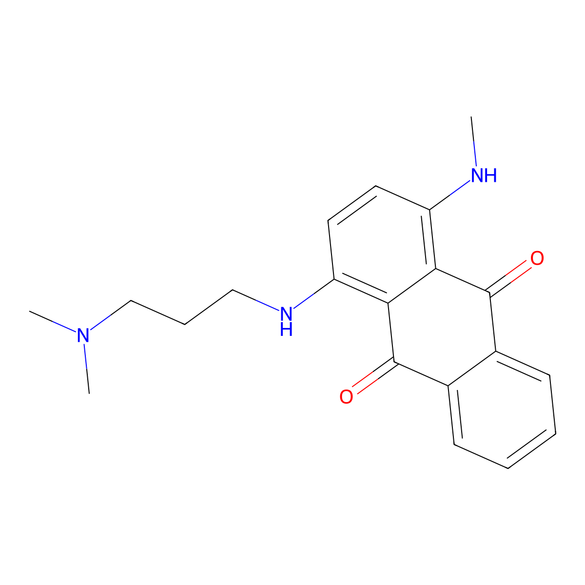 1-((3-(Dimethylamino)propyl)amino)-4-(methylamino)anthraquinone molecular structure, CAS 25264-26-0