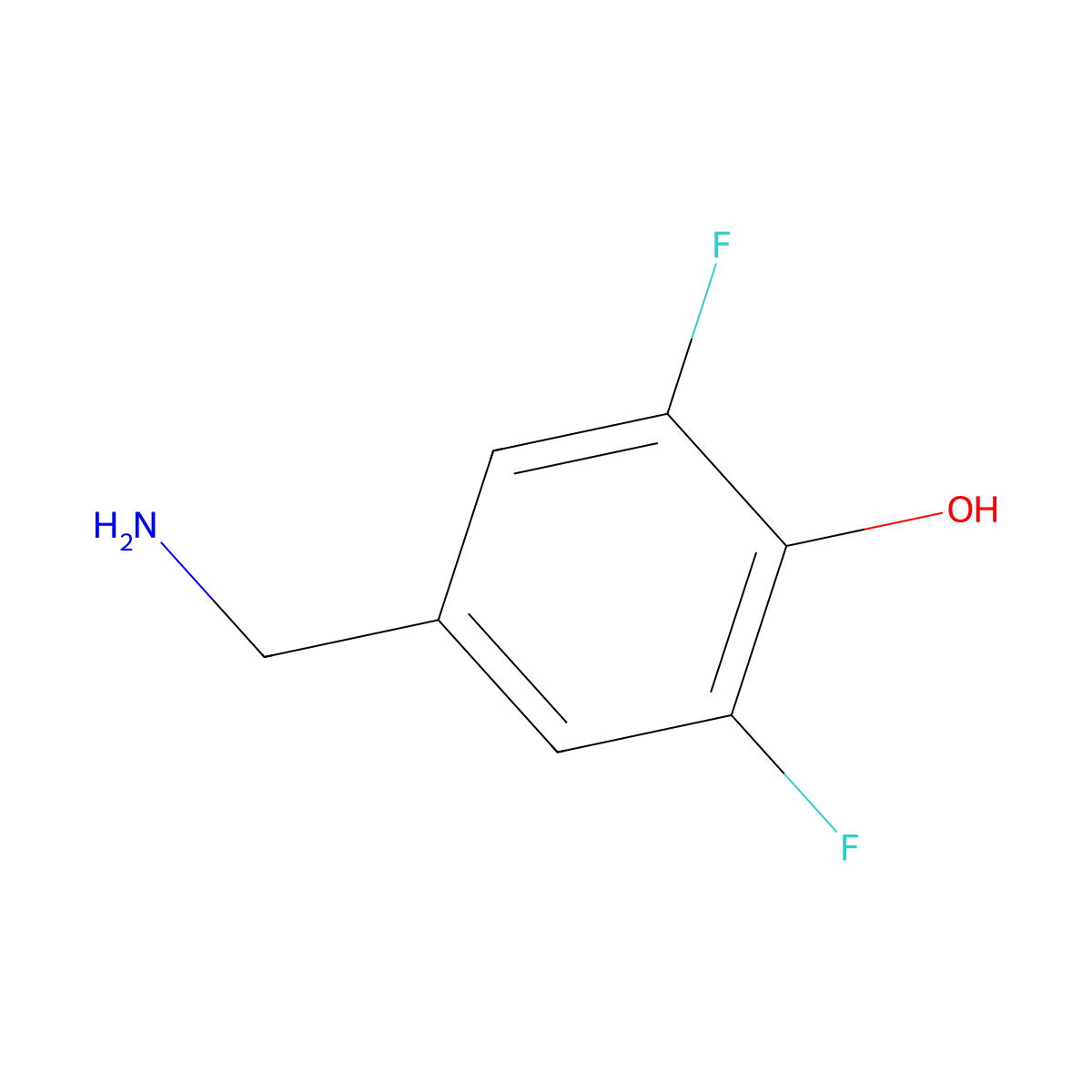 4-(Aminomethyl)-2,6-difluorophenol molecular structure, CAS 252664-89-4