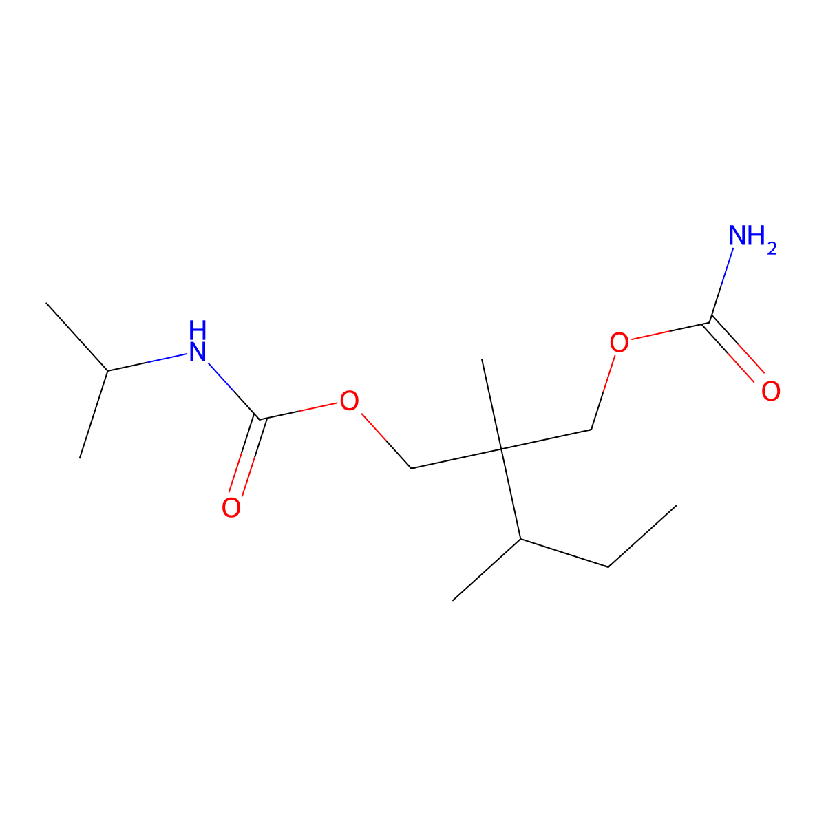 2-(((Aminocarbonyl)oxy)methyl)-2,3-dimethylpentyl N-(1-methylethyl)carbamate molecular structure, CAS 25269-04-9