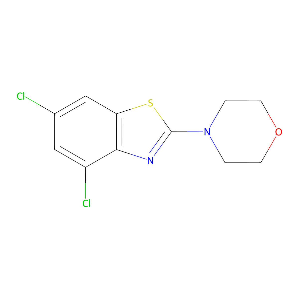 4-(4,6-Dichloro-1,3-benzothiazol-2-yl)morpholine molecular structure, CAS 252725-57-8