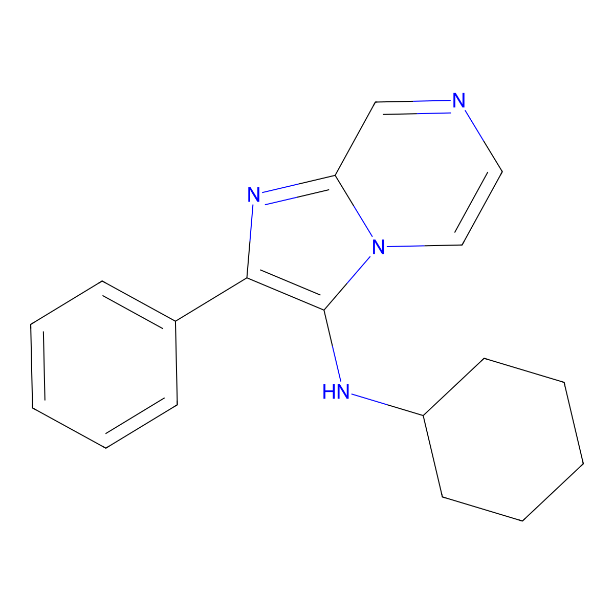 N-cyclohexyl-2-phenylimidazo[1,2-a]pyrazin-3-amine molecular structure, CAS 252725-86-3