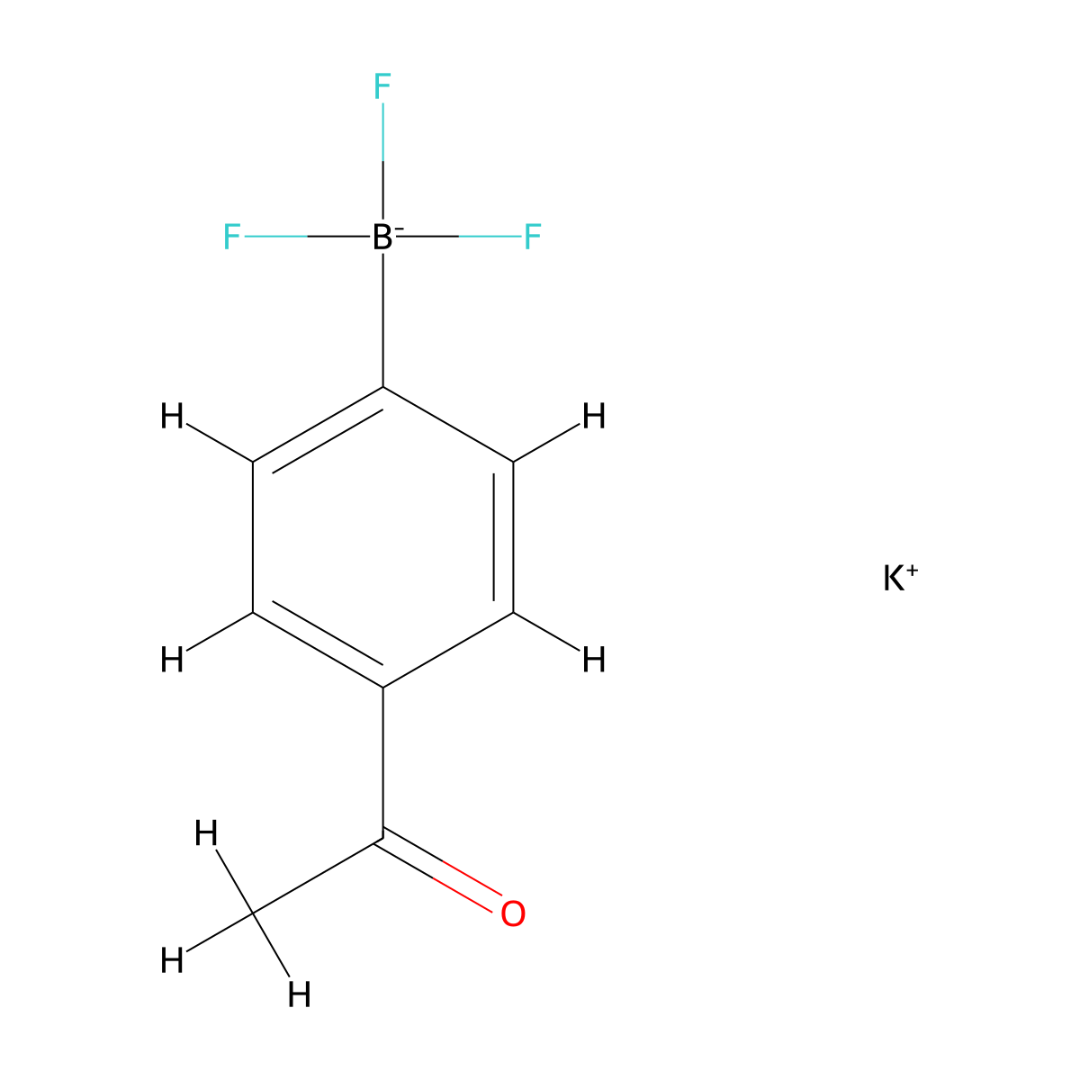 potassium (4-acetylphenyl)-trifluoroboranuide molecular structure, CAS 252726-24-2