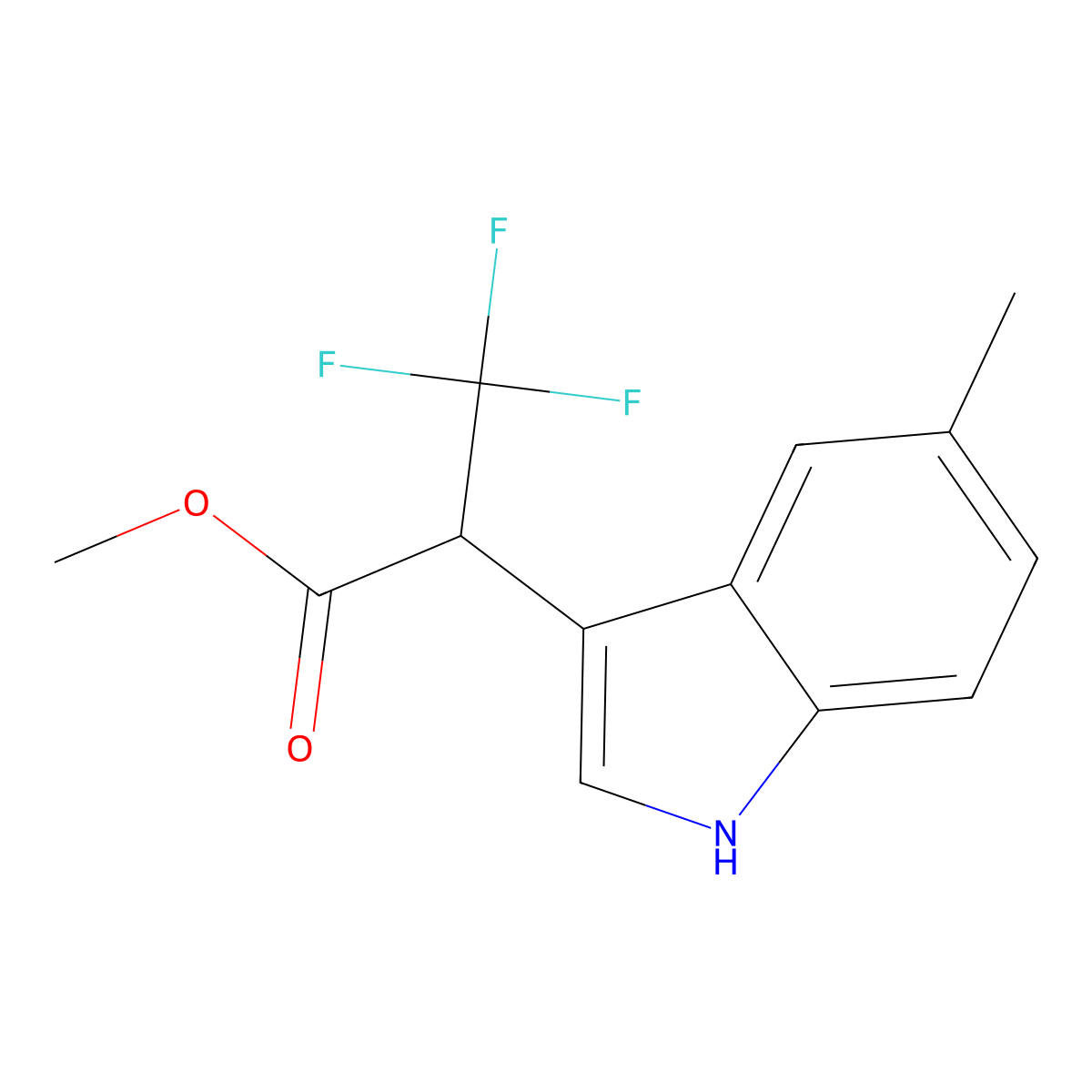 methyl 3,3,3-trifluoro-2-(5-methyl-1H-indol-3-yl)propanoate molecular structure, CAS 252729-36-5