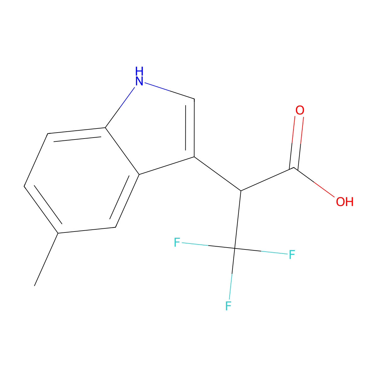 3,3,3-Trifluoro-2-(5-methyl-1H-indol-3-yl)propanoic acid molecular structure, CAS 252729-38-7