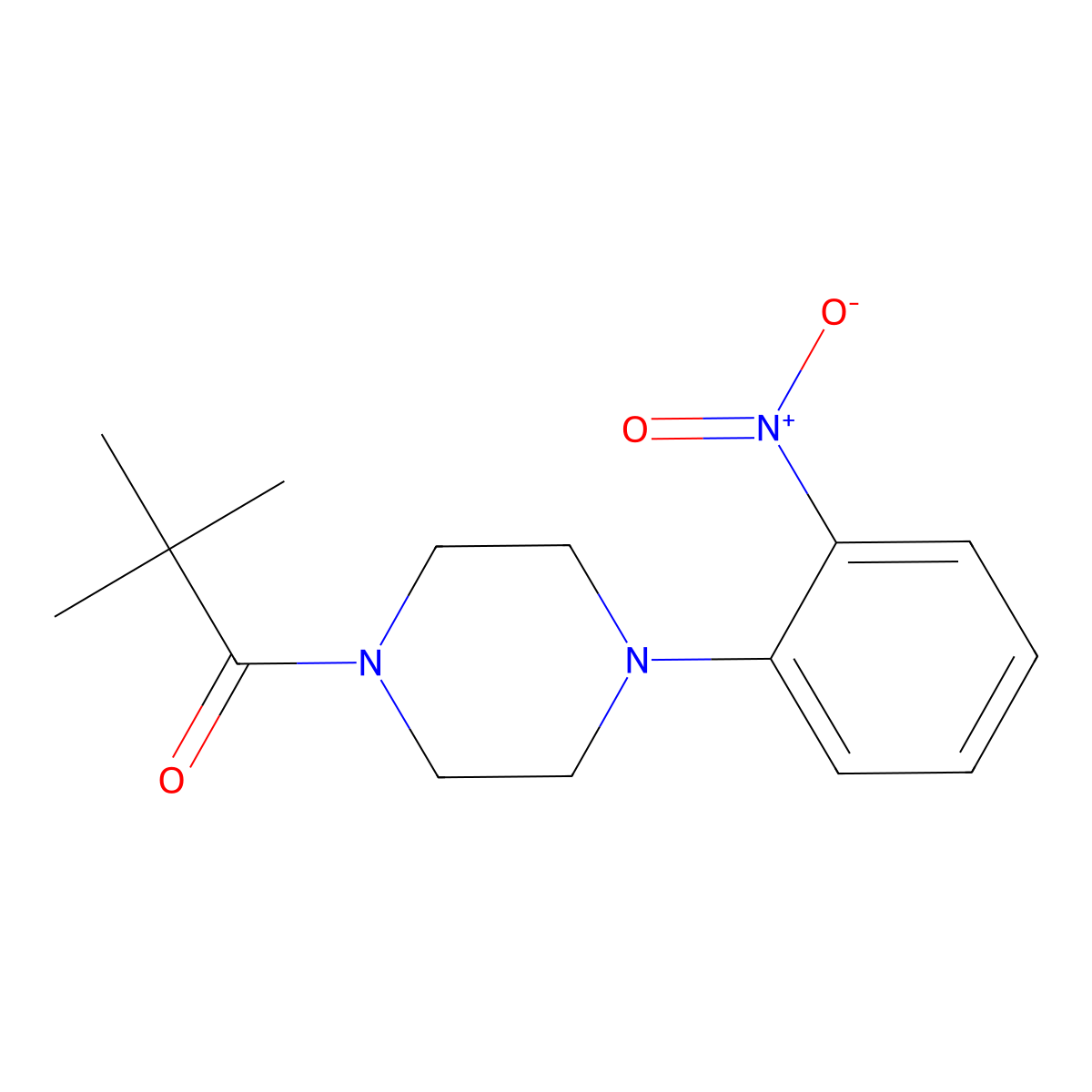 2,2-Dimethyl-1-[4-(2-nitrophenyl)piperazin-1-yl]propan-1-one molecular structure, CAS 252758-83-1