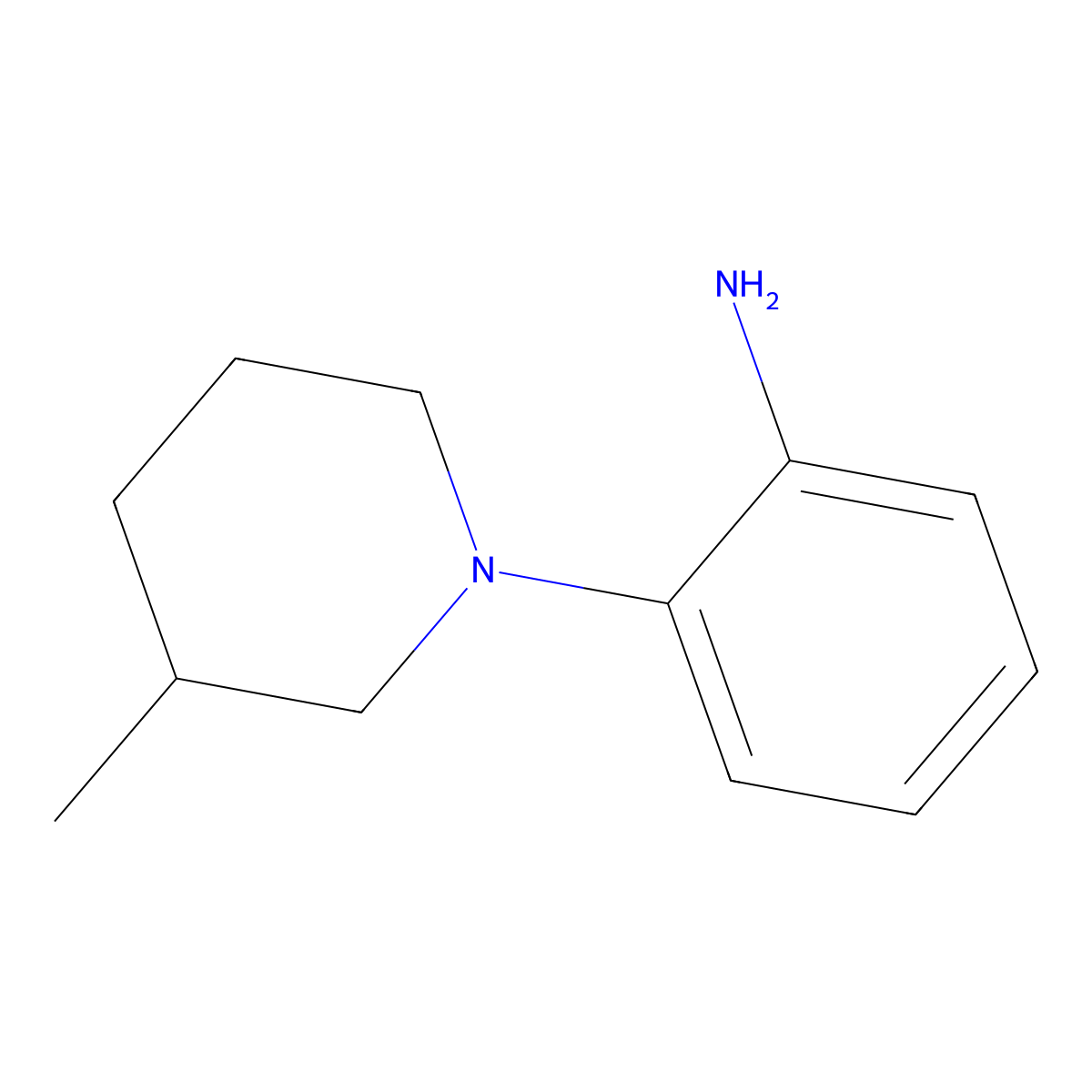 2-(3-Methylpiperidin-1-yl)aniline molecular structure, CAS 252758-93-3