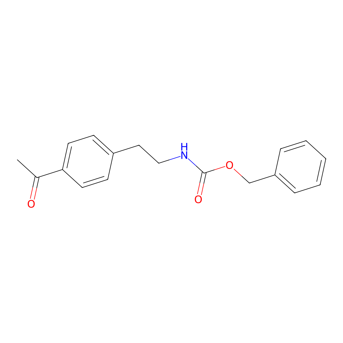 Benzyl N-[2-(4-acetylphenyl)ethyl]carbamate molecular structure, CAS 252765-89-2