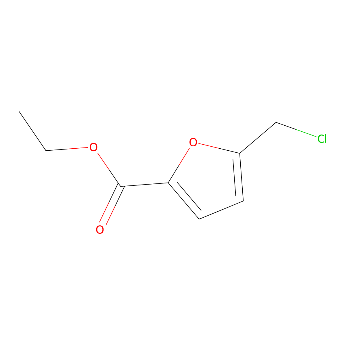 Ethyl 5-(chloromethyl)-2-furancarboxylate molecular structure, CAS 2528-00-9