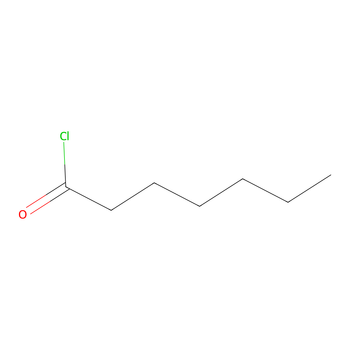 Heptanoyl chloride molecular structure, CAS 2528-61-2