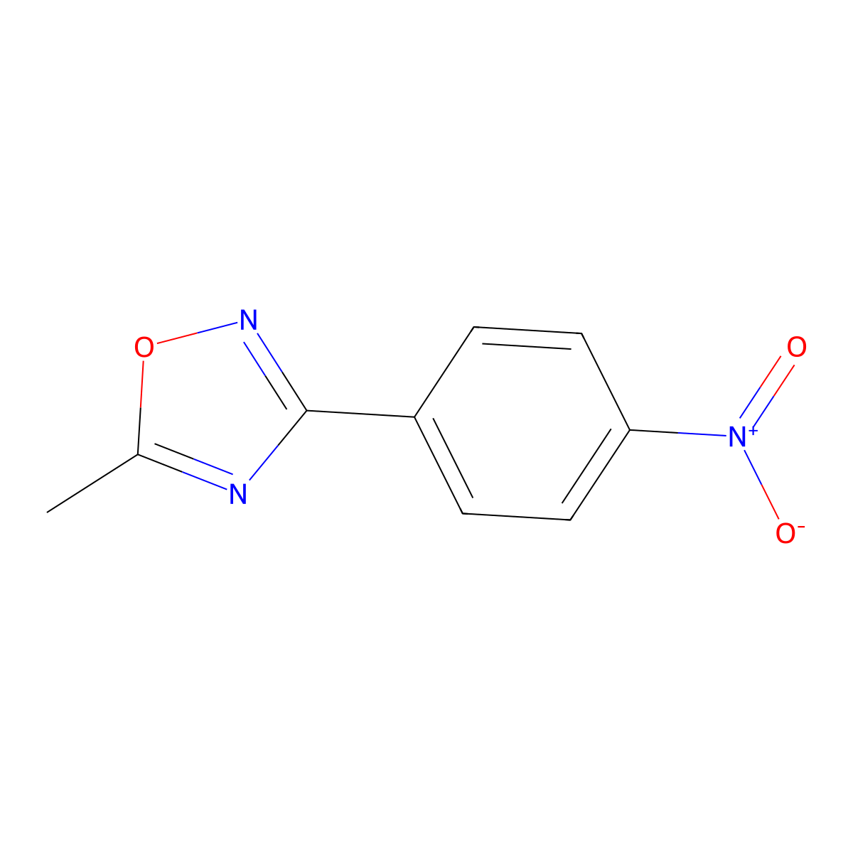 5-Methyl-3-(4-nitrophenyl)-1,2,4-oxadiazole molecular structure, CAS 25283-96-9