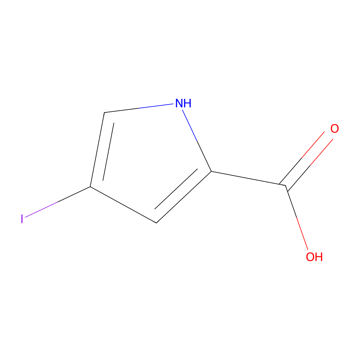 4-iodo-1H-pyrrole-2-carboxylic acid molecular structure, CAS 252861-26-0