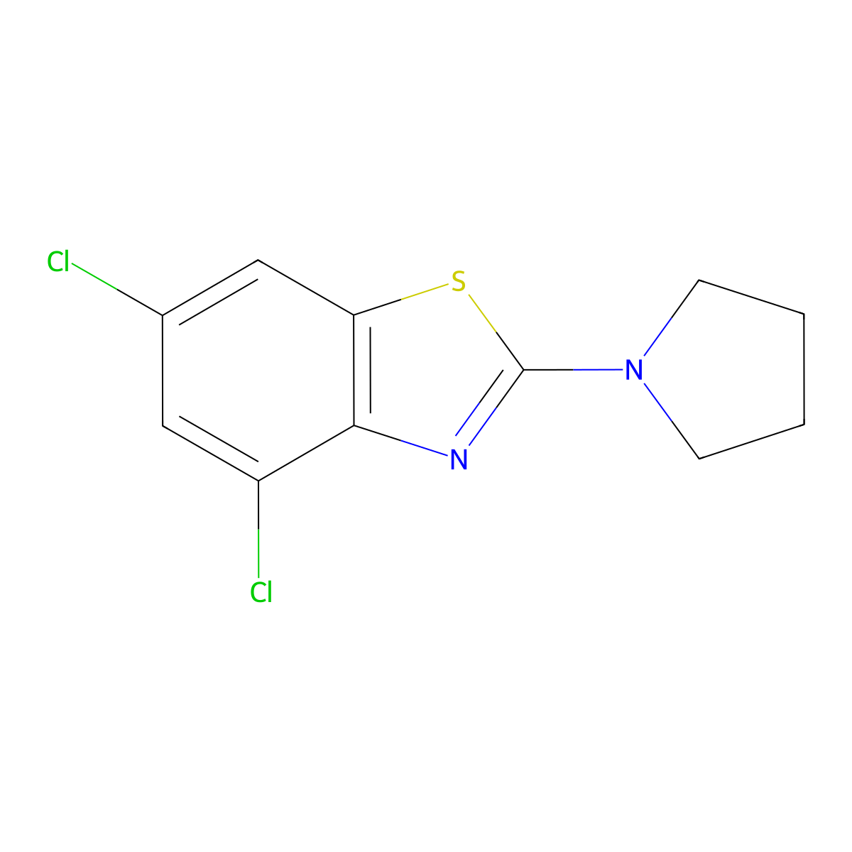 4,6-Dichloro-2-pyrrolidin-1-yl-1,3-benzothiazole molecular structure, CAS 252866-96-9