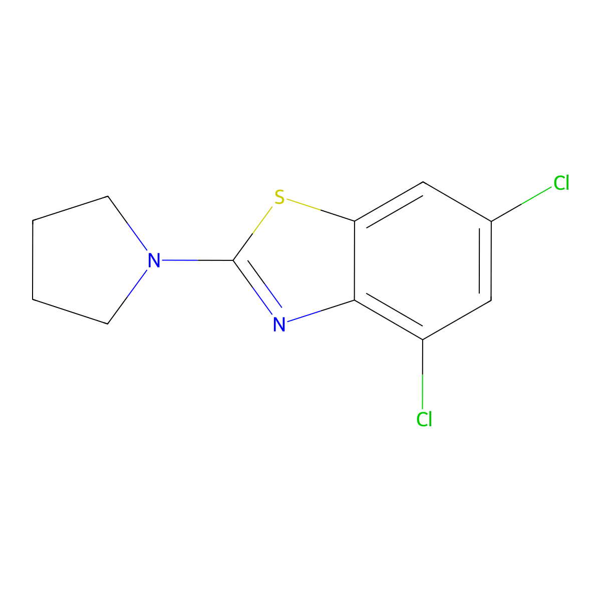 4,6-Dichloro-2-pyrrolidin-1-yl-1,3-benzothiazole molecular structure, CAS 252866-96-9