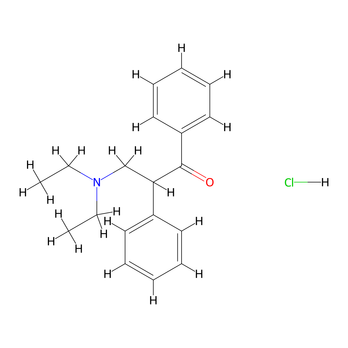 3-(Diethylamino)-1,2-diphenylpropan-1-one--hydrogen chloride (1/1) molecular structure, CAS 25287-80-3