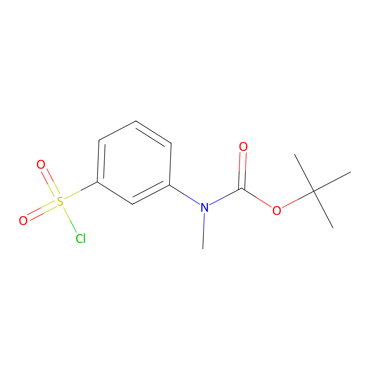 tert-butyl N-[3-(chlorosulfonyl)phenyl]-N-methylcarbamate molecular structure, CAS 252873-02-2