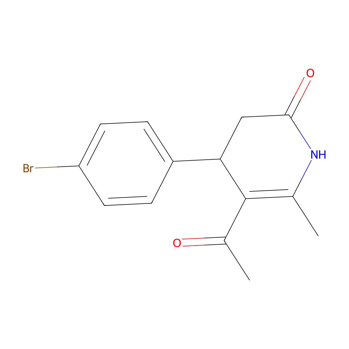 5-acetyl-4-(4-bromophenyl)-6-methyl-3,4-dihydro-2(1H)-pyridinone molecular structure, CAS 252875-50-6
