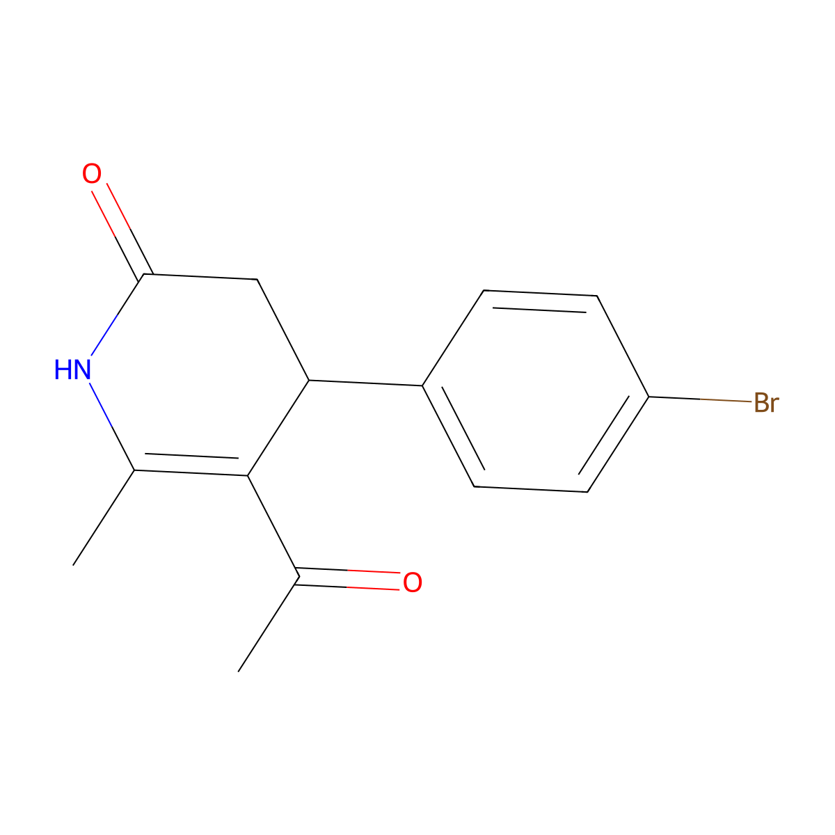 5-acetyl-4-(4-bromophenyl)-6-methyl-3,4-dihydro-2(1H)-pyridinone molecular structure, CAS 252875-50-6
