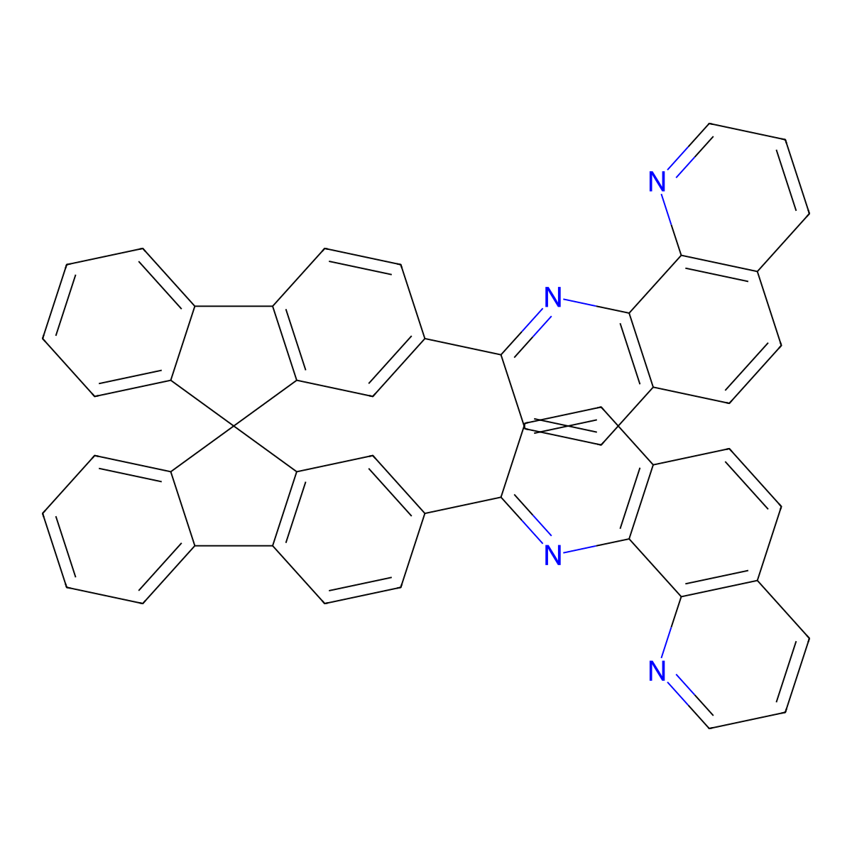 2,2'-(9,9'-Spirobi[9H-fluorene]-2,2'-diyl)bis[1,10-phenanthroline] molecular structure, CAS 252878-73-2