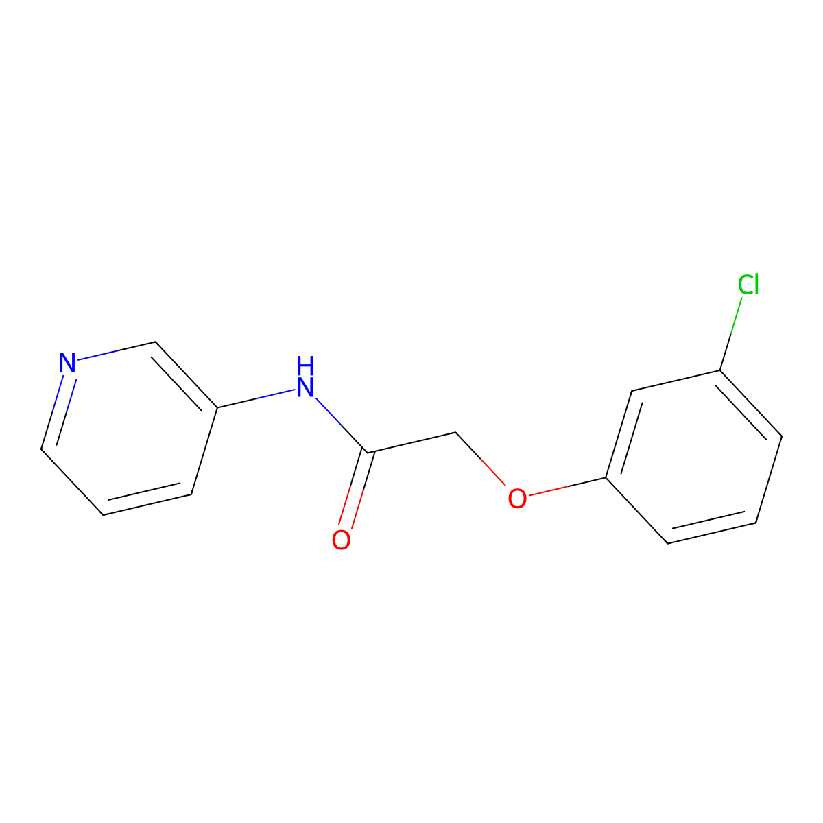2-(3-chlorophenoxy)-N-pyridin-3-ylacetamide molecular structure, CAS 25288-48-6