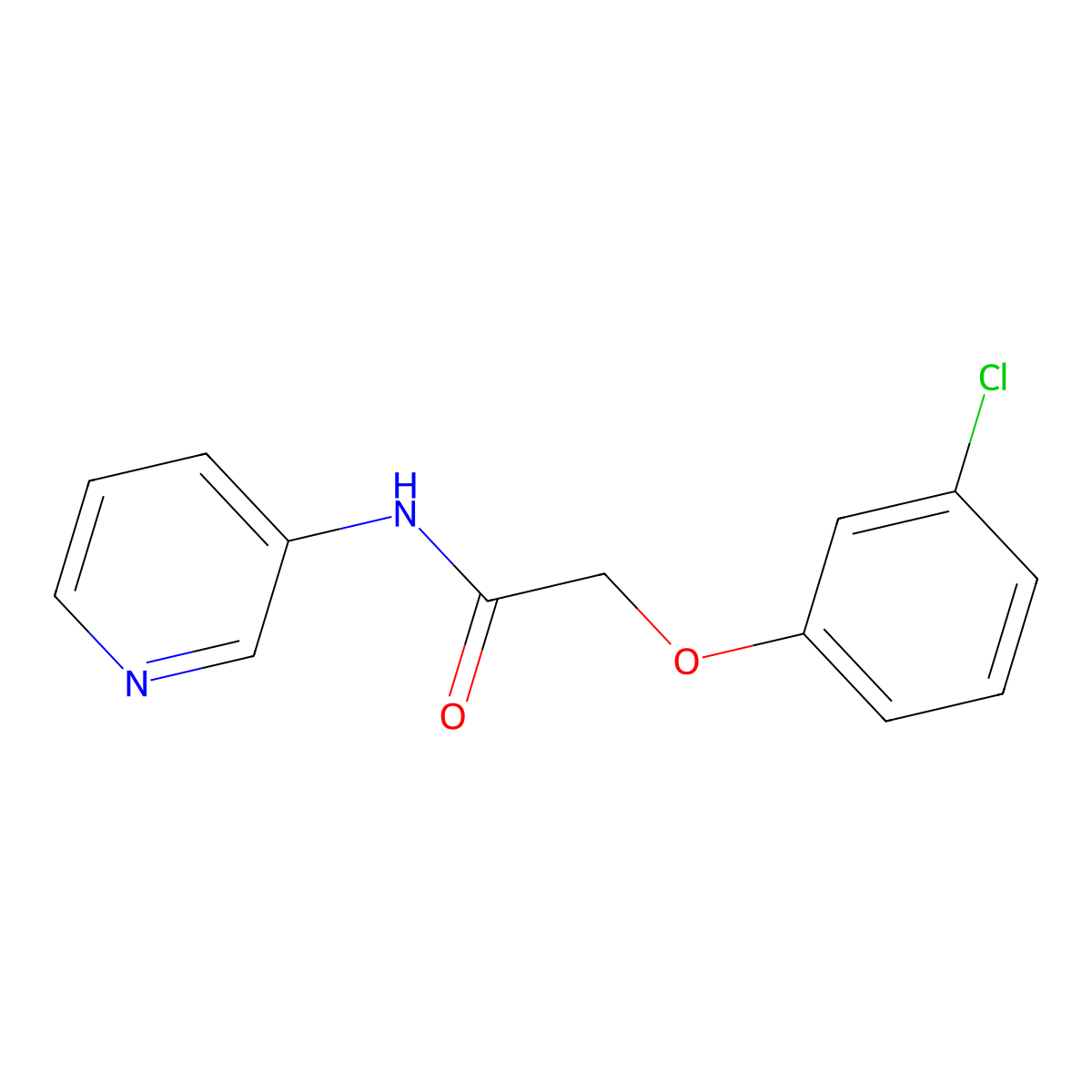 2-(3-chlorophenoxy)-N-pyridin-3-ylacetamide molecular structure, CAS 25288-48-6