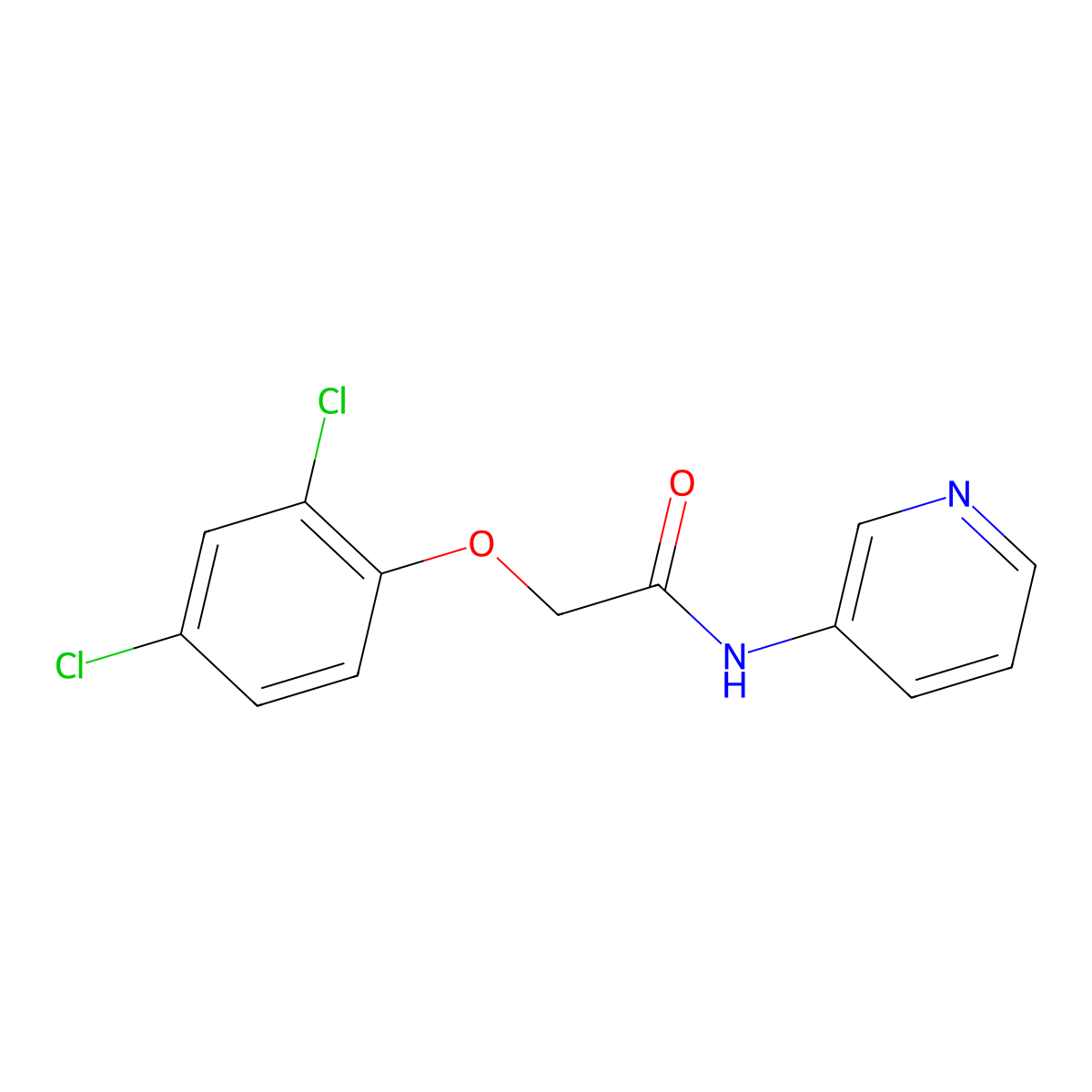 2-(2,4-dichlorophenoxy)-N-pyridin-3-ylacetamide molecular structure, CAS 25288-49-7
