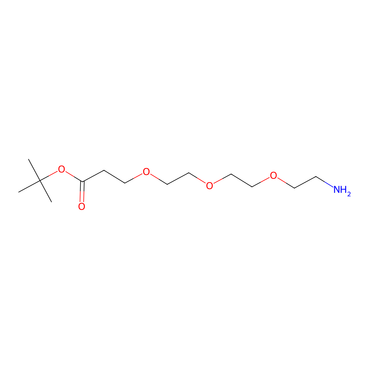 tert-Butyl 12-amino-4,7,10-trioxadodecanoate molecular structure, CAS 252881-74-6