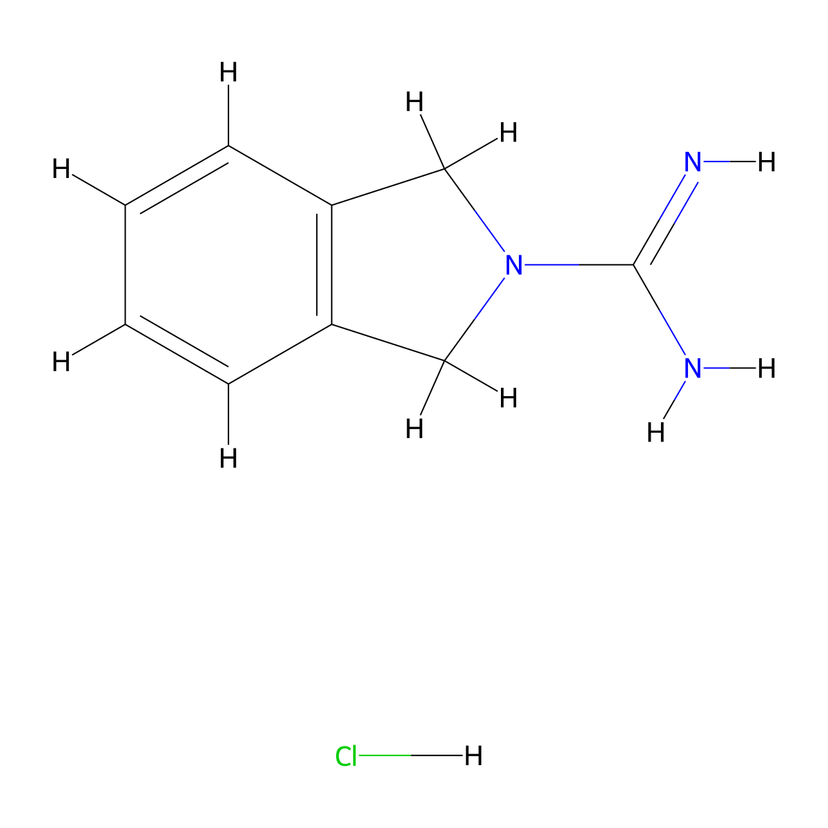 2,3-dihydro-1H-isoindole-2-carboximidamide hydrochloride molecular structure, CAS 25289-48-9