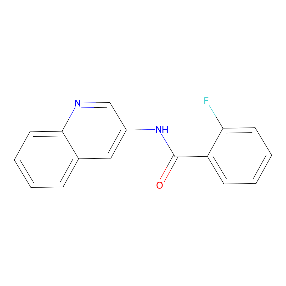 2-fluoro-N-quinolin-3-ylbenzamide molecular structure, CAS 252917-81-0