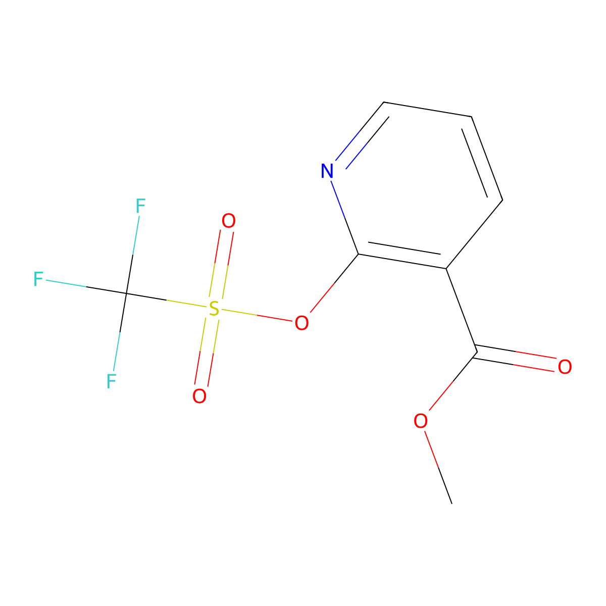 Methyl 2-(((trifluoromethyl)sulfonyl)oxy)nicotinate molecular structure, CAS 252921-13-4