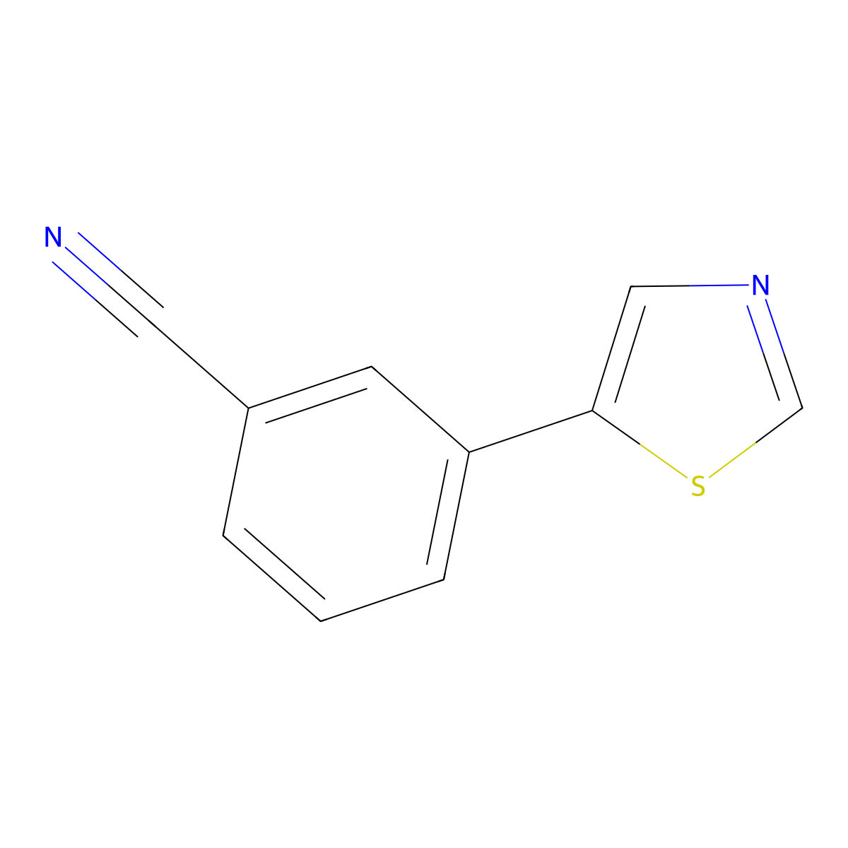 3-(5-Thiazolyl)benzonitrile molecular structure, CAS 252928-83-9