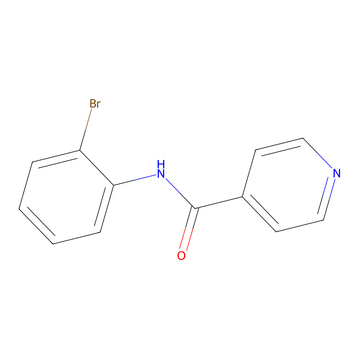 N-(2-bromophenyl)pyridine-4-carboxamide molecular structure, CAS 252930-61-3