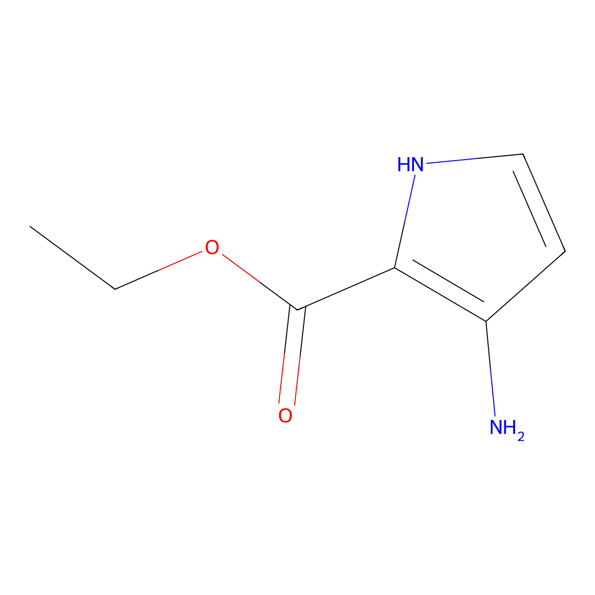 Ethyl 3-amino-1H-pyrrole-2-carboxylate molecular structure, CAS 252932-48-2