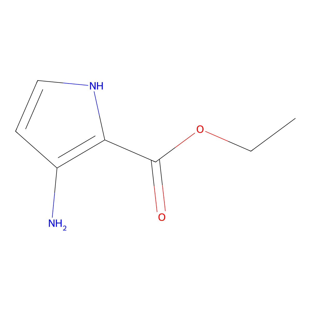 Ethyl 3-amino-1H-pyrrole-2-carboxylate molecular structure, CAS 252932-48-2