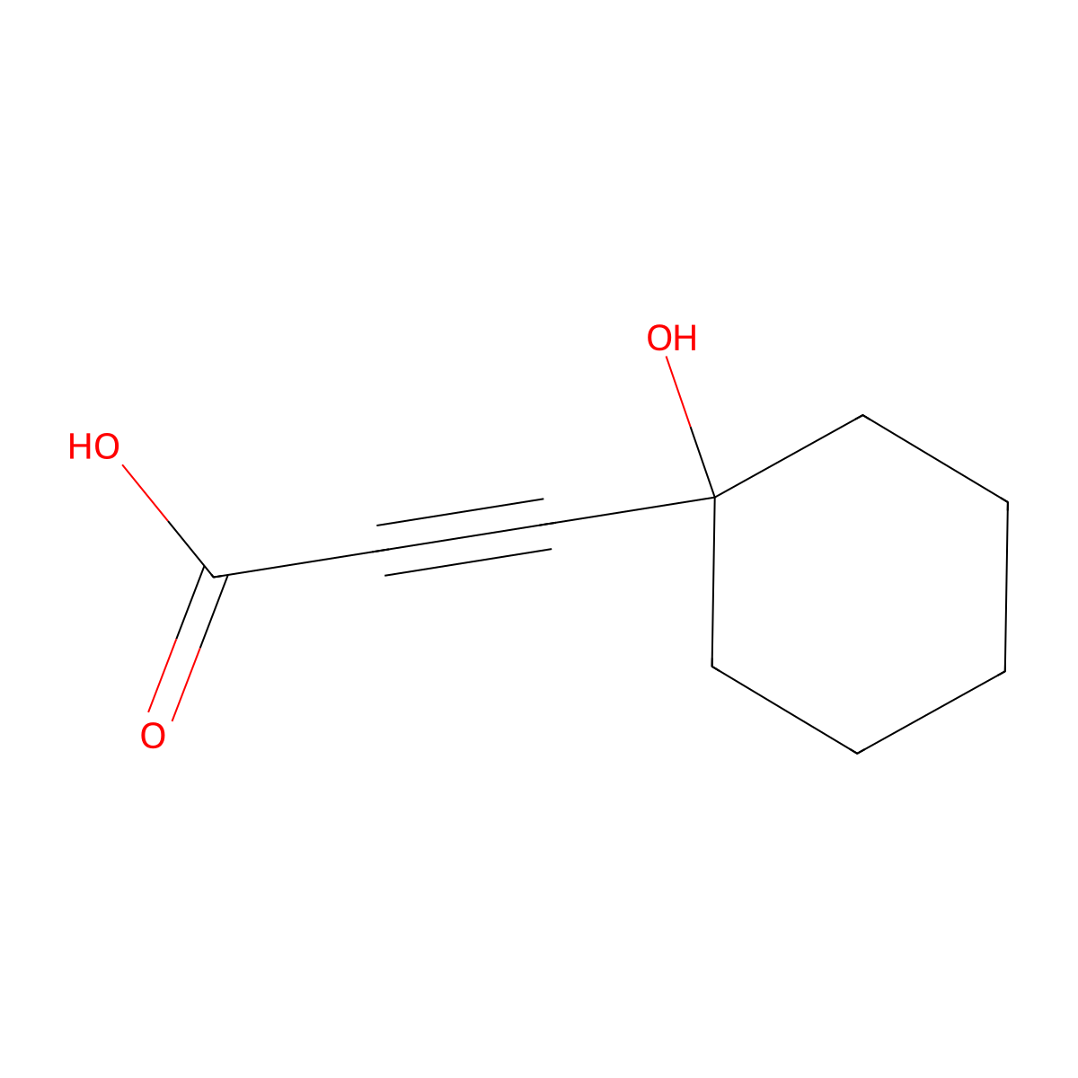 3-(1-Hydroxycyclohexyl)prop-2-ynoic acid molecular structure, CAS 25294-58-0