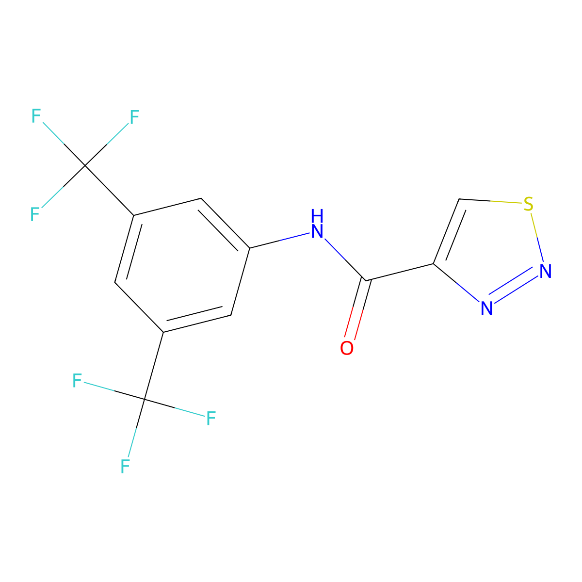 N-[3,5-bis(trifluoromethyl)phenyl]-1,2,3-thiadiazole-4-carboxamide molecular structure, CAS 252949-83-0