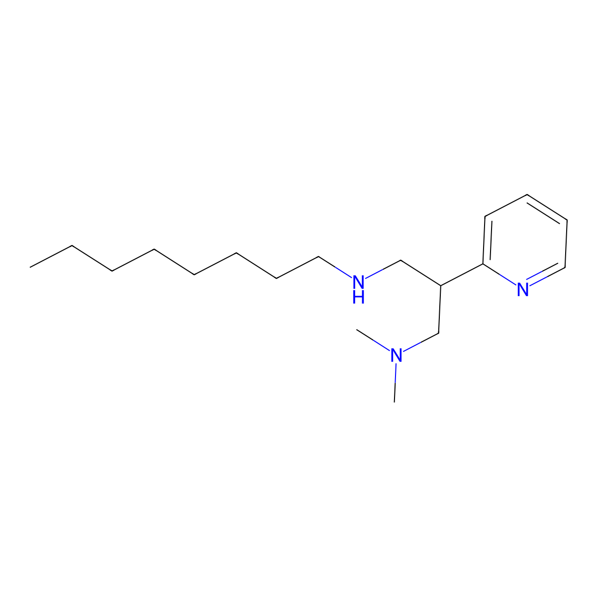 Octylamine, N-(3-(dimethylamino)propyl)-N-(2-pyridyl)- molecular structure, CAS 25295-39-0