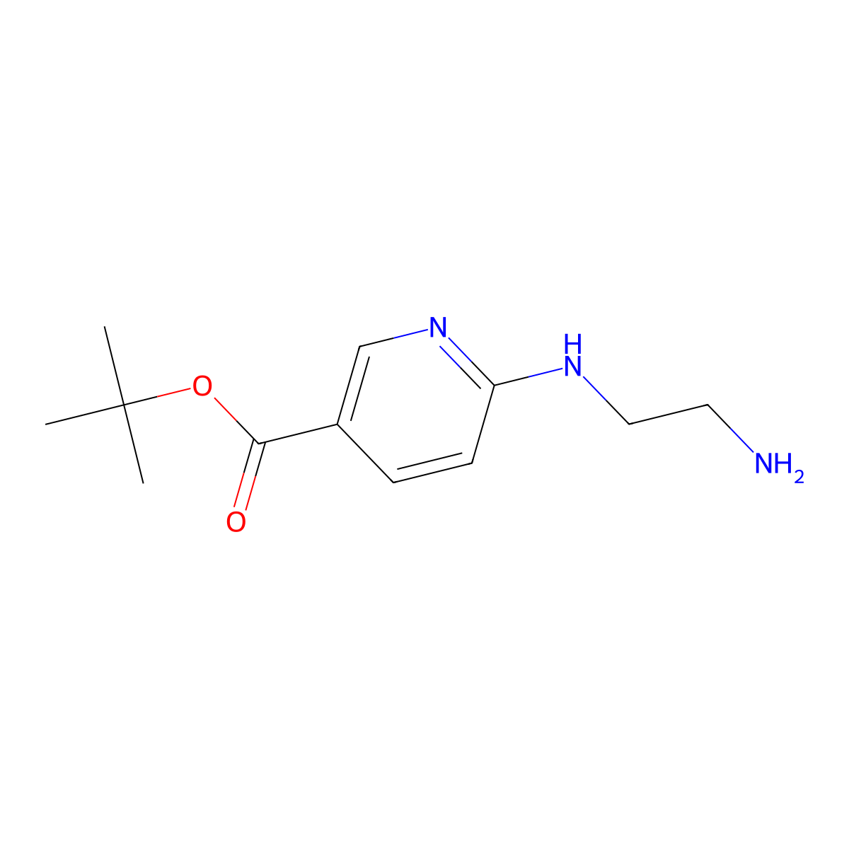 Tert-butyl 6-[(2-aminoethyl)amino]pyridine-3-carboxylate molecular structure, CAS 252950-08-6