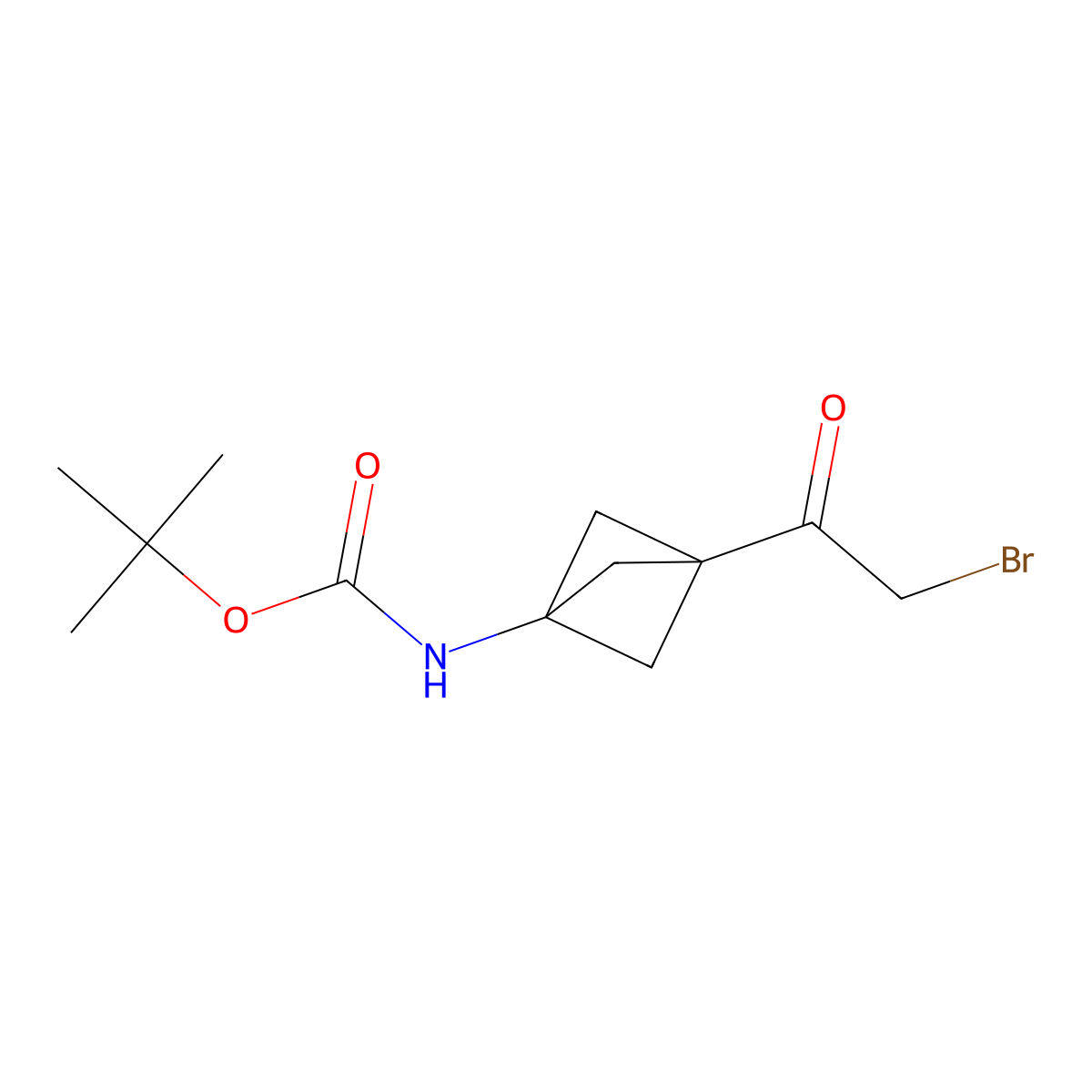 tert-butyl N-[3-(2-bromoacetyl)bicyclo[1.1.1]pentan-1-yl]carbamate molecular structure, CAS 2529548-86-3