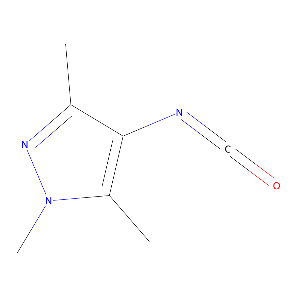 4-Isocyanato-1,3,5-trimethyl-1H-pyrazole molecular structure, CAS 252956-48-2