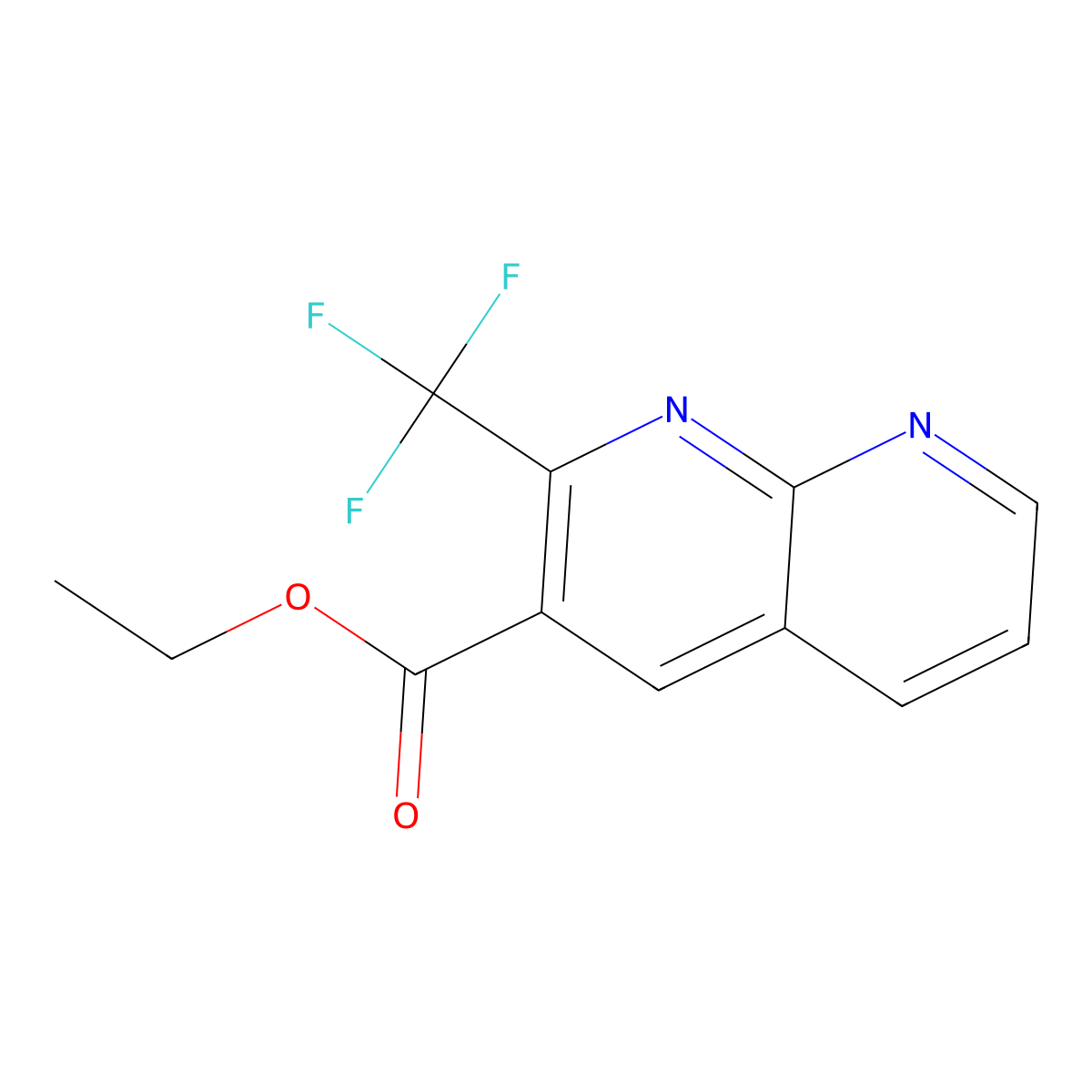 Ethyl 2-(trifluoromethyl)-1,8-naphthyridine-3-carboxylate molecular structure, CAS 252959-76-5