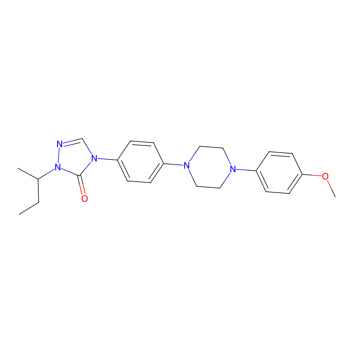 2,4-Dihydro-4-[4-[4-(4-methoxyphenyl)-1-piperazinyl]phenyl]-2-(1-methylpropyl)-3H-1,2,4-triazol-3-one molecular structure, CAS 252964-68-4