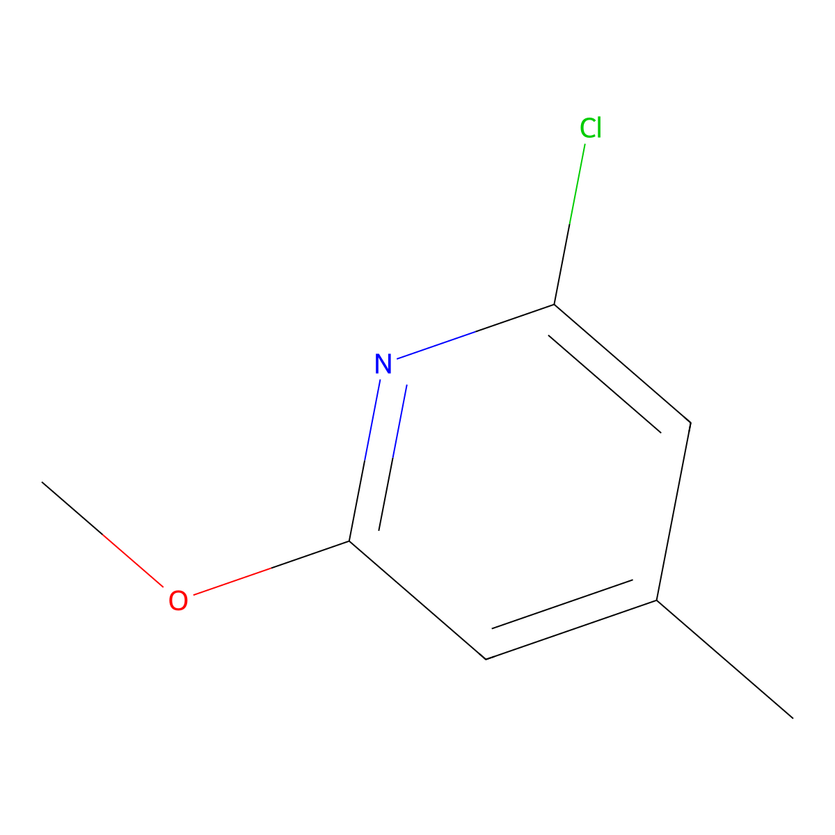 2-Chloro-6-methoxy-4-methylpyridine molecular structure, CAS 25297-52-3