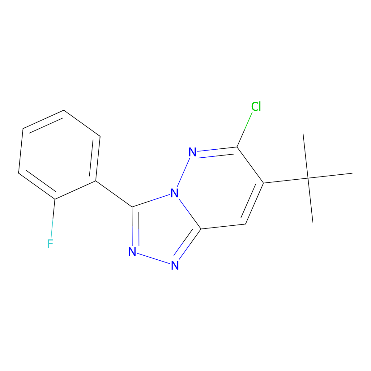 7-Tert-butyl-6-chloro-3-(2-fluorophenyl)-[1,2,4]triazolo[4,3-b]pyridazine molecular structure, CAS 252977-54-1