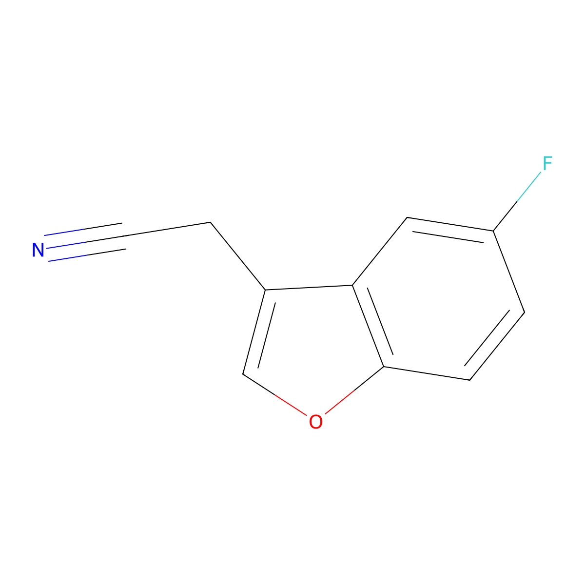 2-(5-Fluoro-1-benzofuran-3-yl)acetonitrile molecular structure, CAS 252978-99-7
