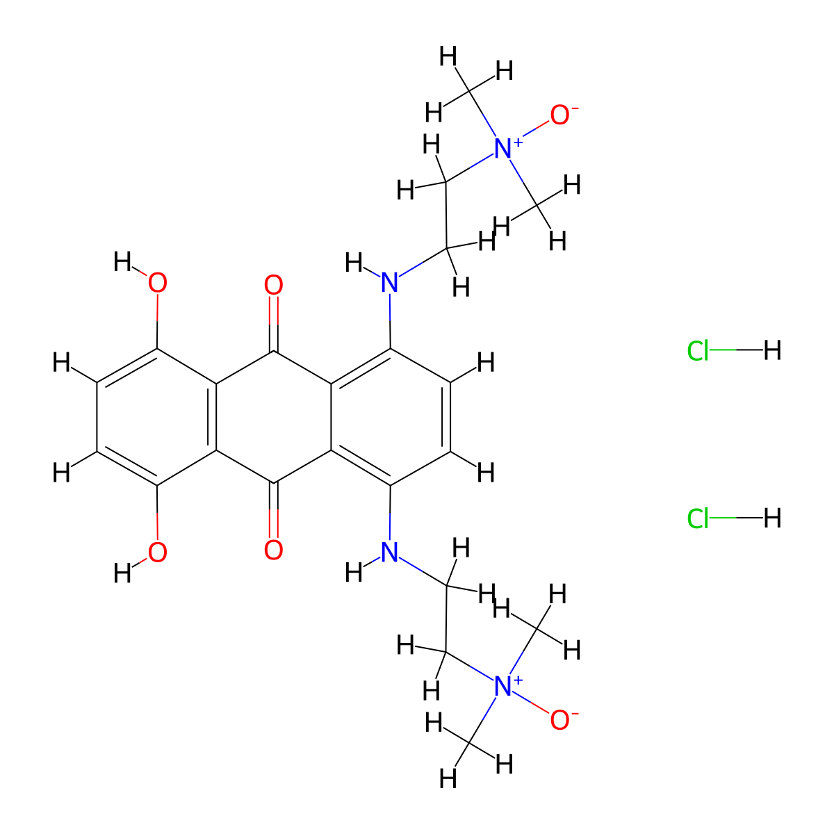 Banoxantrone dihydrochloride molecular structure, CAS 252979-56-9