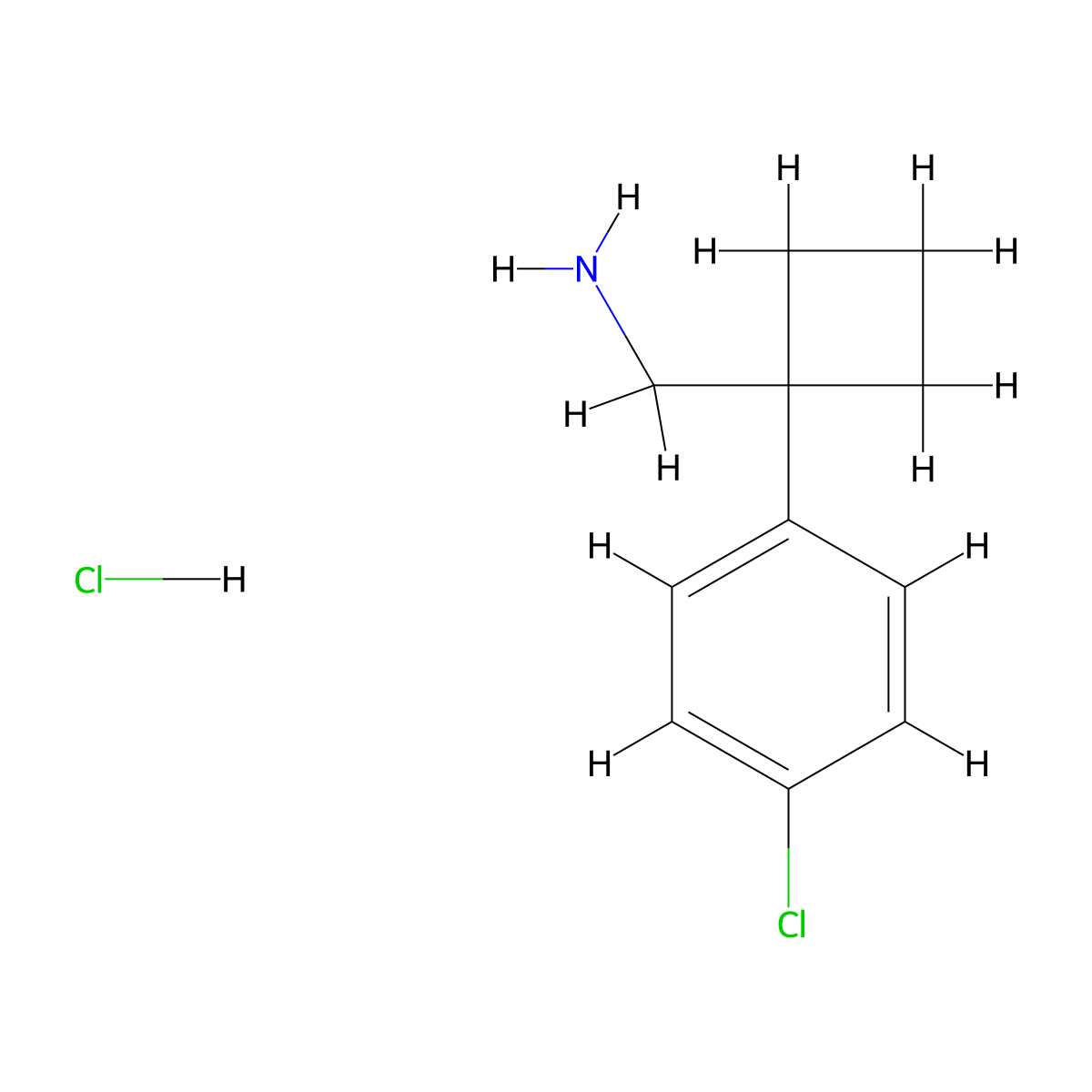 [1-(4-Chlorophenyl)cyclobutyl]methanamine;hydrochloride molecular structure, CAS 252984-78-4