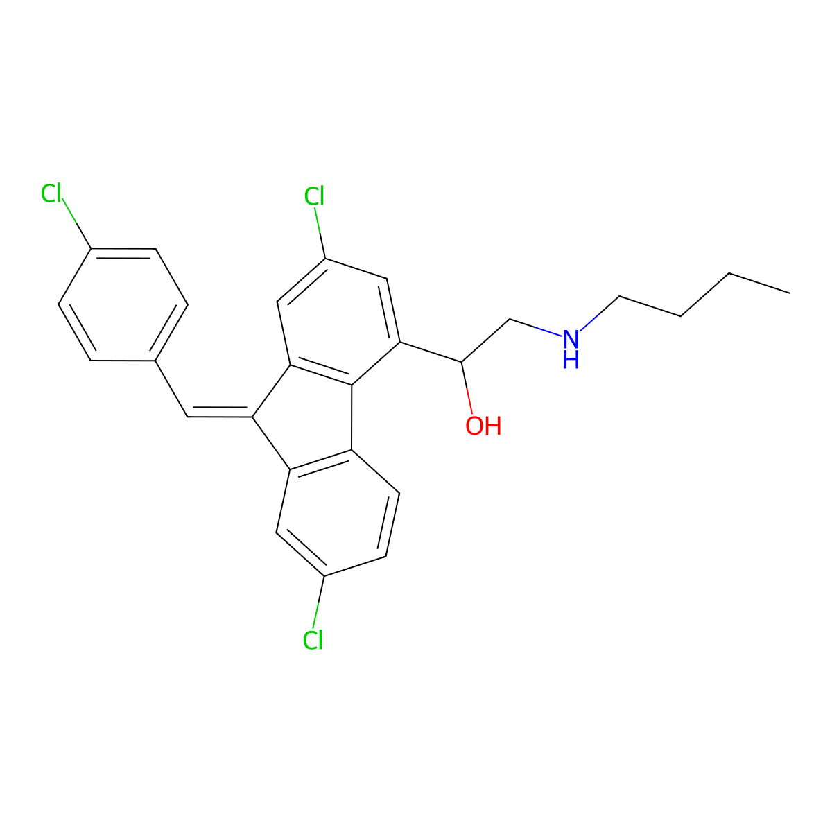 Desbutyllumefantrine molecular structure, CAS 252990-19-5