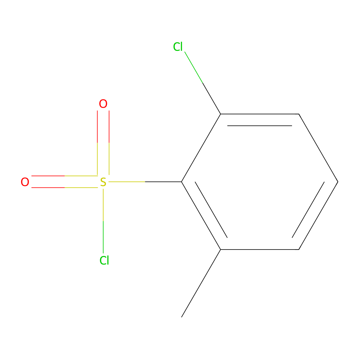 2-Chloro-6-methylbenzene-1-sulfonyl chloride molecular structure, CAS 25300-37-2