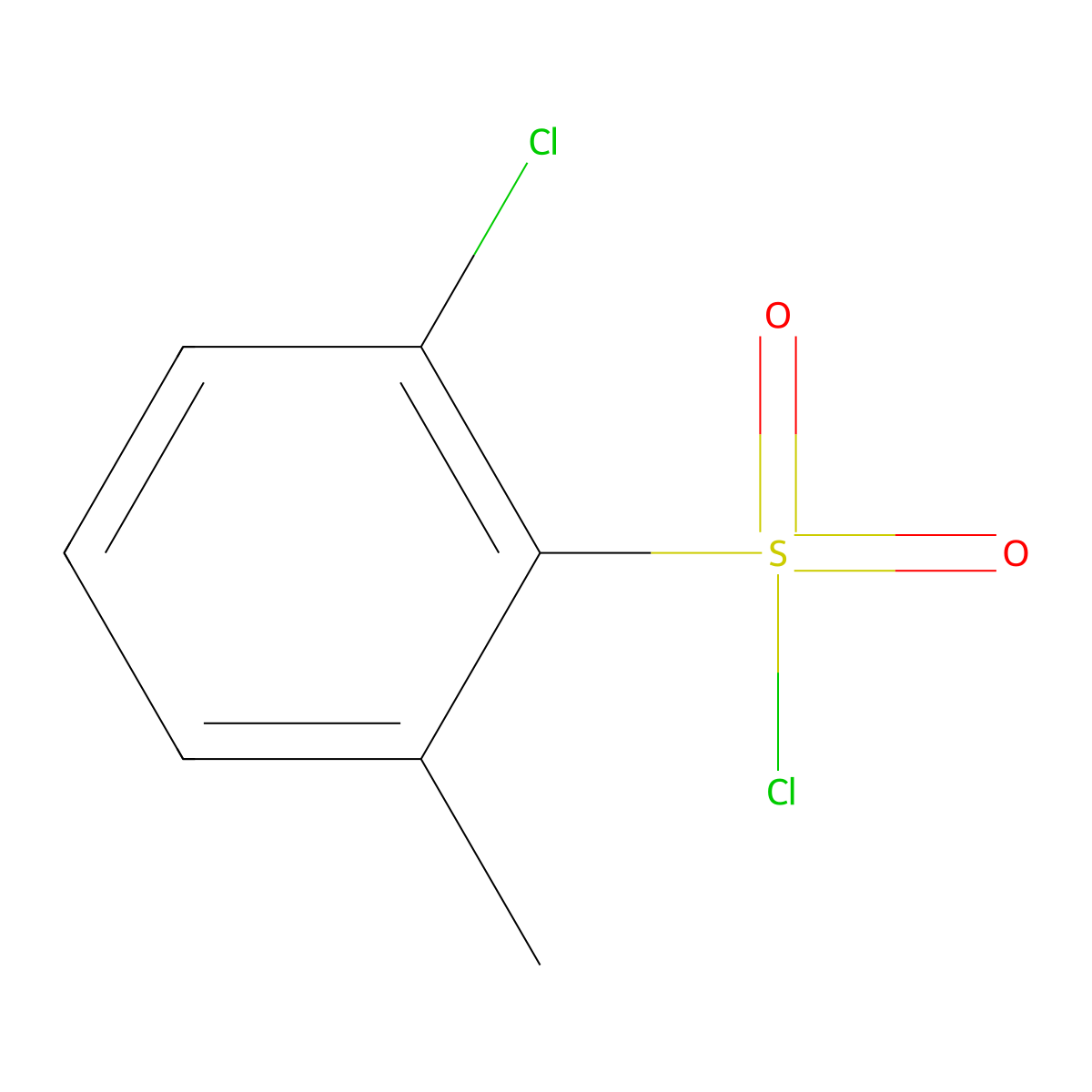 2-Chloro-6-methylbenzene-1-sulfonyl chloride molecular structure, CAS 25300-37-2